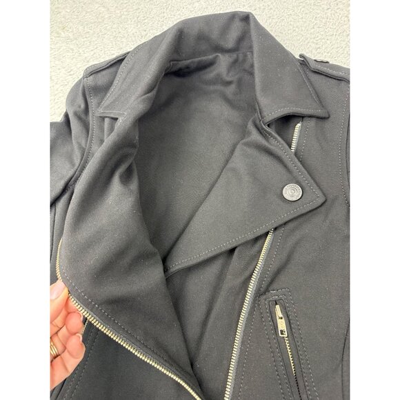 True Religion Womens S Black "Store Sample" Biker Jacket 90s Y2K Gothic Skater - Picture 10 of 14